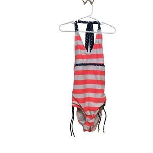 Justice Girls Swimsuit  Size 6 Blue And Pink 100% Polyester skuG